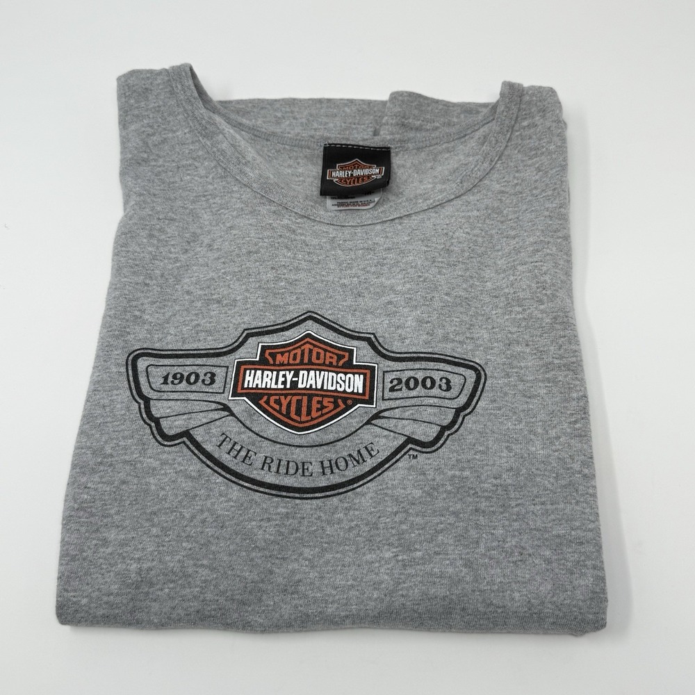 Harley Davidson Graphic T Shirt The Ride Home Gray Size Womens Medium